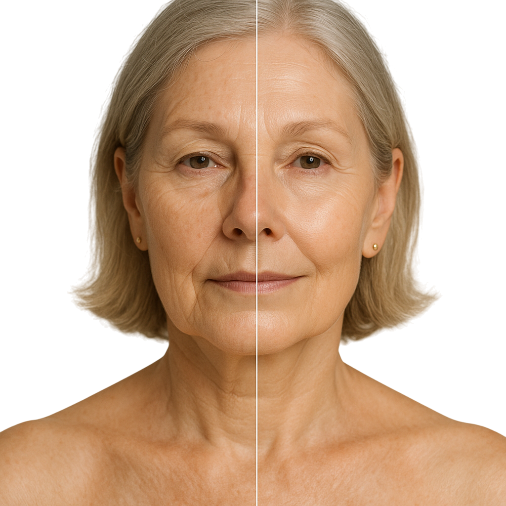 Before and after skin transformation result at Solace Wellness Spa in Fort Myers Florida