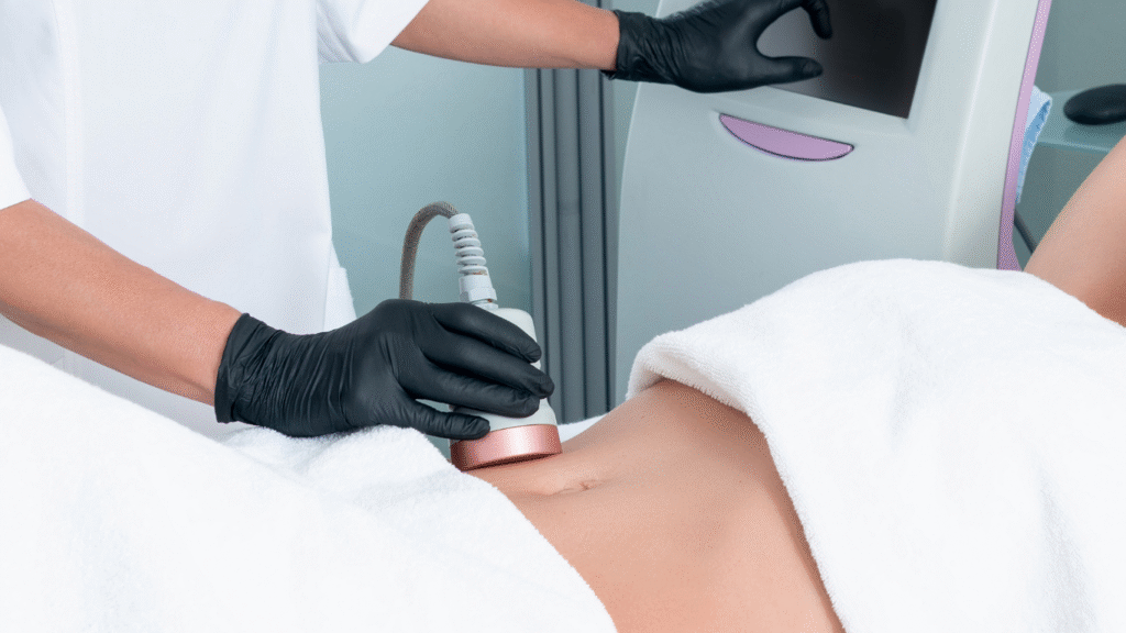 Close-up of a client receiving a body treatment at Solace Wellness Aesthetics in Fort Myers, FL